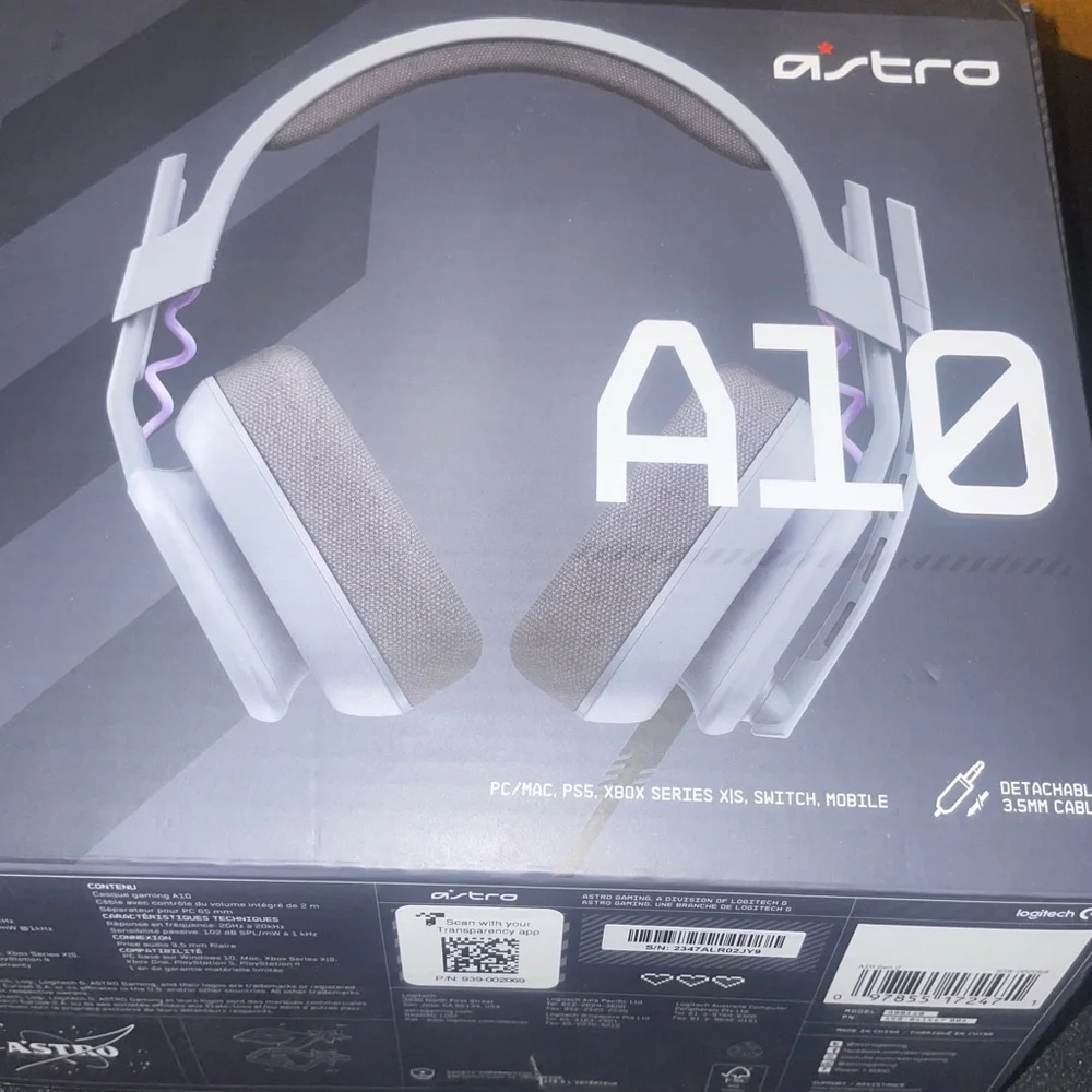 Logitech Astro A10 Headset - Gray and Purple